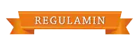 an orange ribbon with the word regulamin written on it