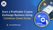 a coinbase clone script is being advertised on a blue background