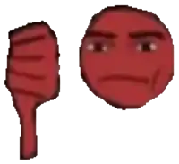 a red face with a thumbs down and a thumbs up