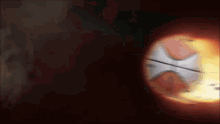 a basketball with the letter x on it is burning