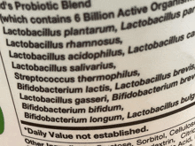 a bottle of probiotic blend which contains 6 billion active bacteria