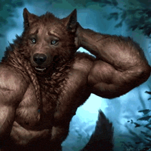 a painting of a werewolf with a braided beard