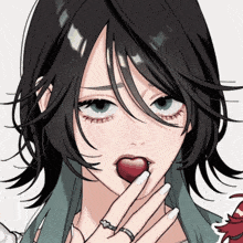 a drawing of a girl with a ring on her finger