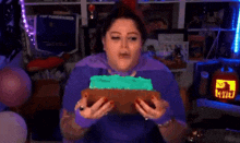 Cake Smash Purple Plum GIF - Cake Smash Purple Plum Birthday Cake Poopwitchx GIFs