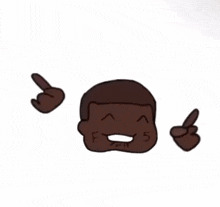 a cartoon drawing of a man with the letter f written on his face