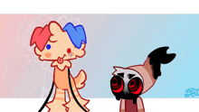 a cartoon drawing of a dog and a cat with a watermark that says ' king ' on the bottom