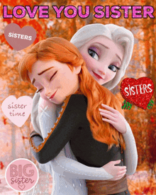 Anna And Elsa Sisters GIF - Anna And Elsa Sisters I Love My Sister GIFs