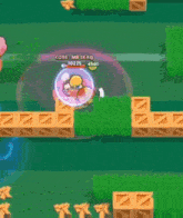 a group of people are playing a video game in a field .