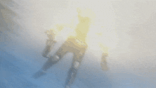 a blurred image of a person in a smokey room