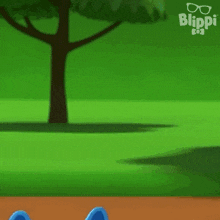 a blue ball with a dog face on it and the words bippi on the bottom