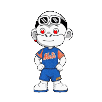 a cartoon of a monkey wearing a mets jersey