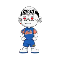 a cartoon of a monkey wearing a mets jersey