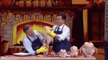 Turducken Stephen Colbert GIF - Turducken Stephen Colbert Cooking Thanksgiving GIFs