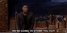 Stomping On You GIF - Michael Strahan Were Going To Stomp You Out Stomp GIFs