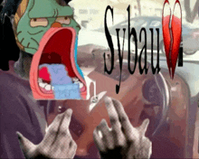 a picture of a person with sybau written on the bottom
