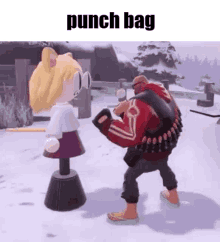 Neco Arc Punch Bag GIF - Neco Arc Punch Bag Die GIFs