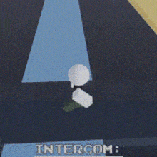 a computer screen shows a sign that says ' intercom ' on it .