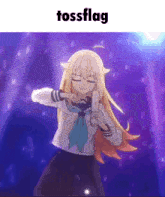 a picture of a girl dancing with the words tossflag below her