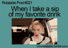 Funny When I Take A Sip Of My Favorite Drink GIF - Funny When I Take A Sip Of My Favorite Drink Mood GIFs