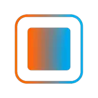 a blue and orange square with a white frame around it