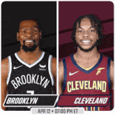 the brooklyn nets and cleveland cavaliers are playing a game on april 12