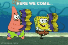 Here We Come GIF - Here We Come On Our Way Spongebob GIFs