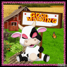 Good Morning Cow GIF - Good Morning Cow Blink GIFs