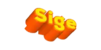 a 3d rendering of the word sige in orange and yellow