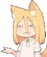 a pixel art drawing of a girl with cat ears and a tail .