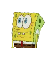 a spongebob squarepants cartoon character with a red tie