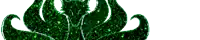 a silhouette of a dragon with green sparkles on a white background