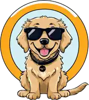 a cartoon of a dog wearing sunglasses and a tag that says crew lab