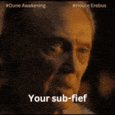 a poster for dune awakening shows a man and the words had weak shields on the bottom
