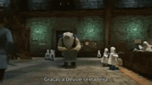 a cartoon scene with the words graças a deus e sexta feira written on the bottom