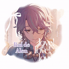 a picture of rui de allen with the words love love written below him