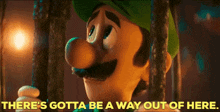 Luigi Theres Gotta Be A Way Out Of Here GIF - Luigi Theres Gotta Be A Way Out Of Here Cage GIFs