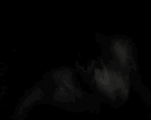 a man with a beard is looking at the camera in the dark