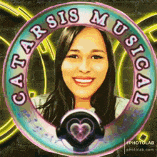 a picture of a woman in a circle with the words catarsis musical on it