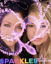 a picture of two girls with the words sparkles starmaker on the bottom right