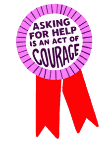 ask for help i need help courage support ribbon