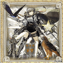 a picture of a girl and a bird with the words let your wings fly above her