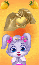 a picture of anita cruz with a cartoon rabbit