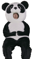 Panda Costume Sad Sticker - Panda Costume Sad Frown Stickers