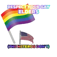 a poster that says respect your gay elders