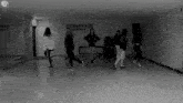 a group of girls are dancing in front of a wall that says happyface entertainment
