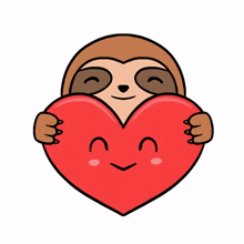 animal cute heart sloth love
