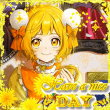 a picture of a girl with the words have a nice day