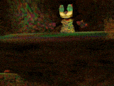 a computer generated image of a cartoon character in a colorful landscape