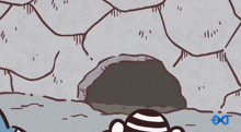 a cartoon of a prisoner with a striped hat