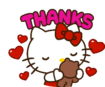Hello Kitty Thanks Sticker - Hello Kitty Thanks Bear Stickers